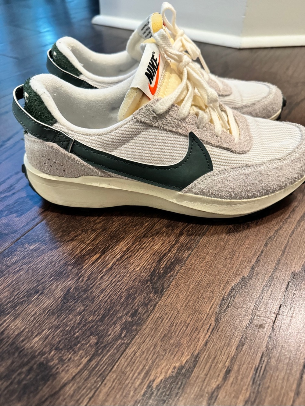 Nike Women’s Cream & Dark Green Swoosh Casual Sneakers